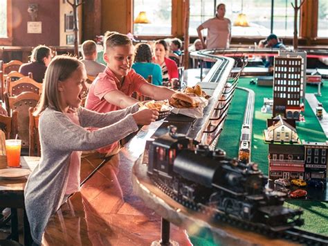 wisconsin dells restaurants with train|A train, great food, arcade, bowling .